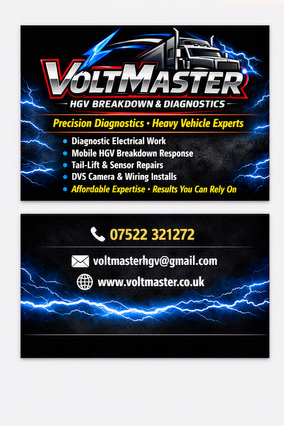VoltMaster business card
